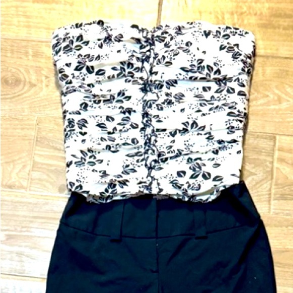 WHITE HOUSE BLACK MARKET FLORAL PRINT SILK RUCHED AND PLEATED BUSTIER 14 - Picture 2 of 12